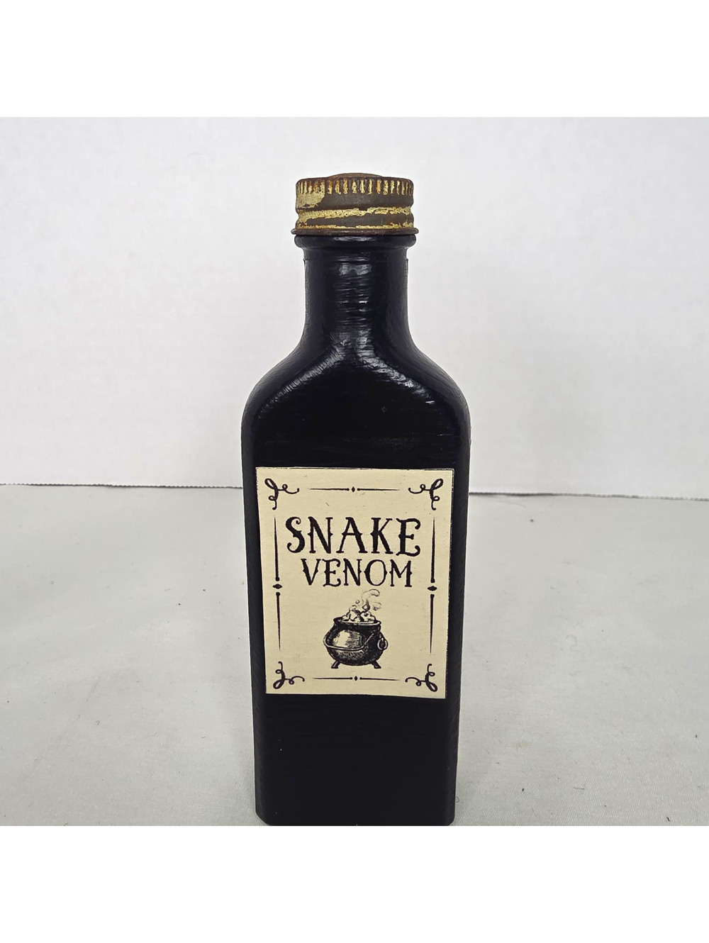Vintage Rawleigh's Medicine Bottle Made USA Black Snake Venom Apothecary Decor